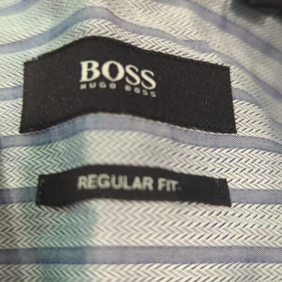 Hugo Boss Light gray and purple striped top with chevrons regular fit - Picture 3 of 8